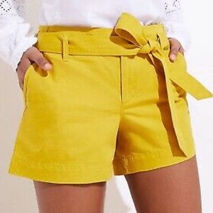 Tie-waist Linen Blend Shorts